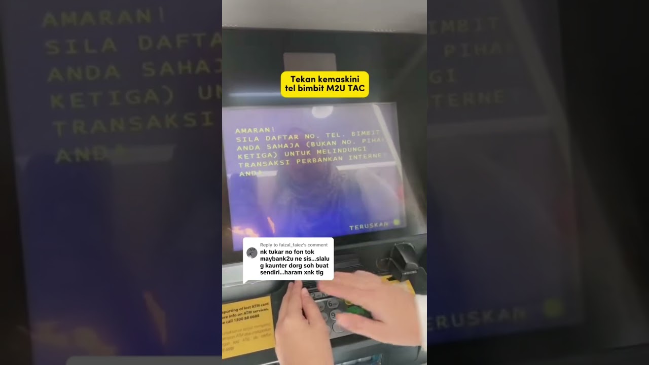 Cara tukar nombor TAC melalui ATM