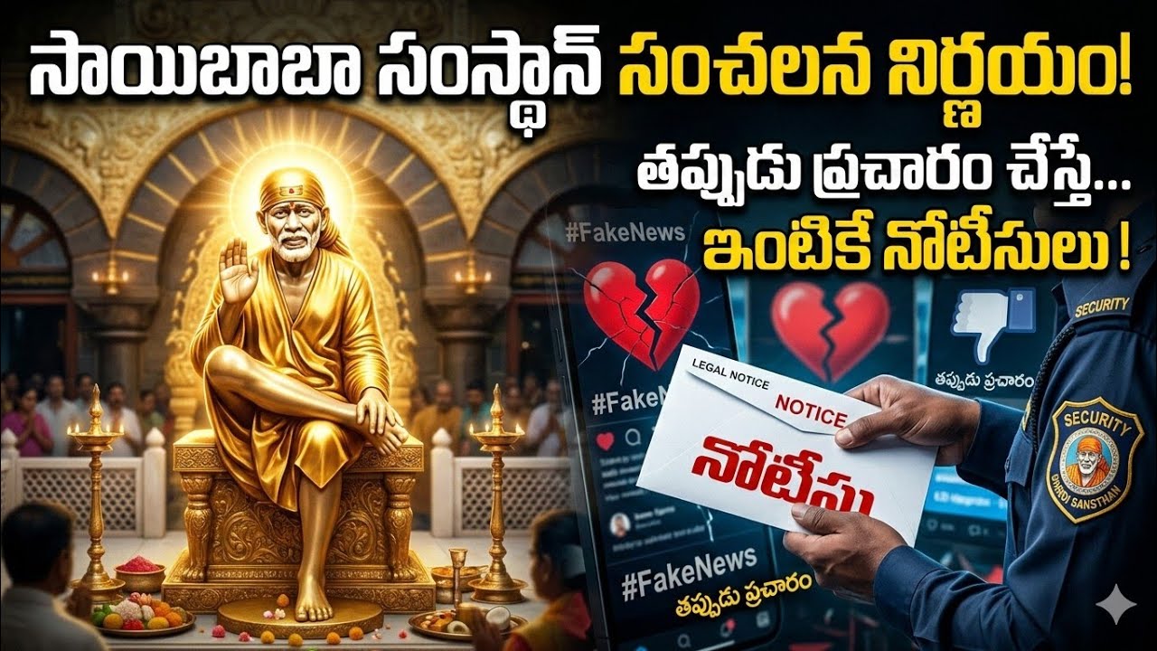 షిరిడీ సంస్థాన్ సీరియస్ యాక్షన్!| తప్పుడు ప్రచారం చేస్తే నేరుగా ఇంటికే నోటీసులు||shirdi news