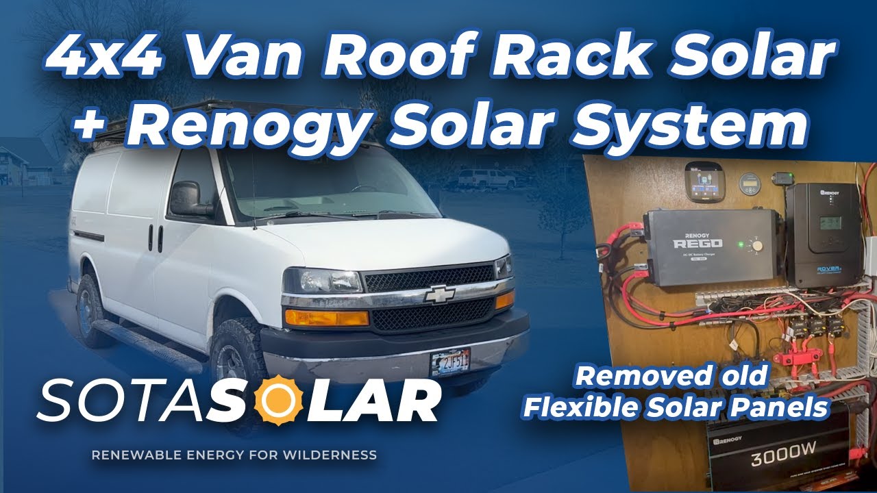 Renogy Solar System in 4x4 Van with Solar Panels on Roof Rack