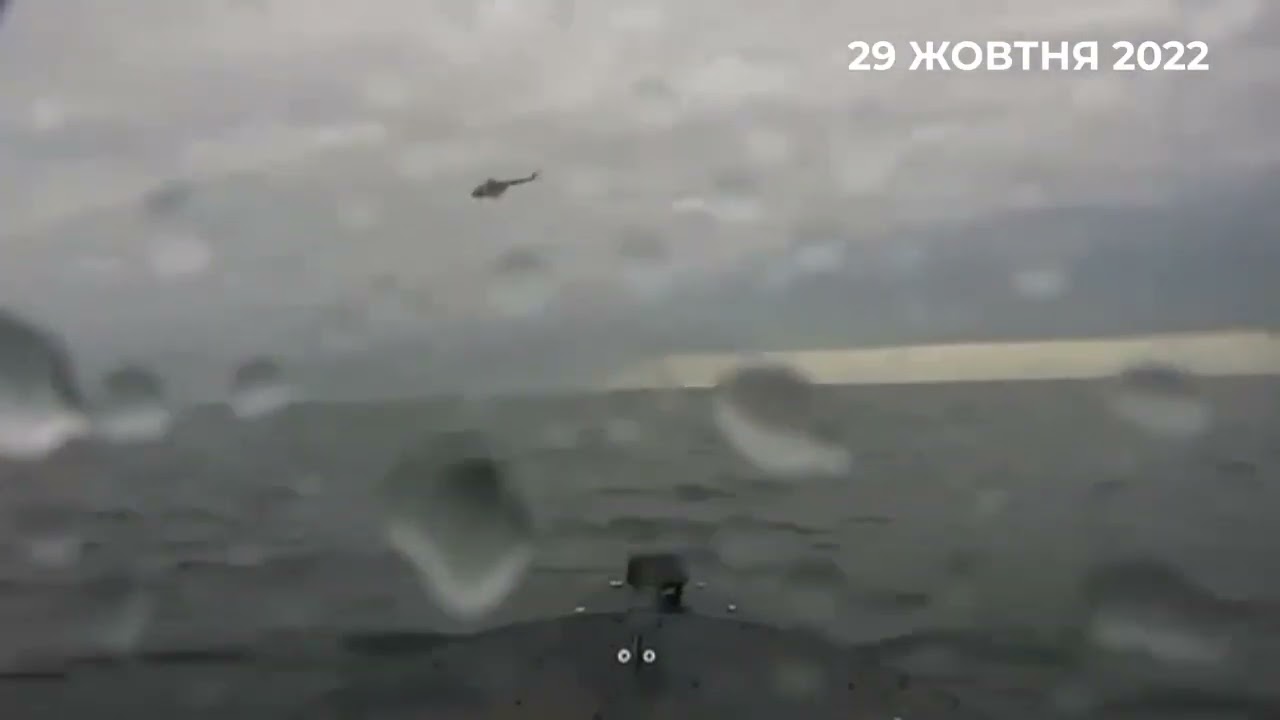 AMAZING FOOTAGE Ukraine USV attacks Russian naval base Sevastopol
