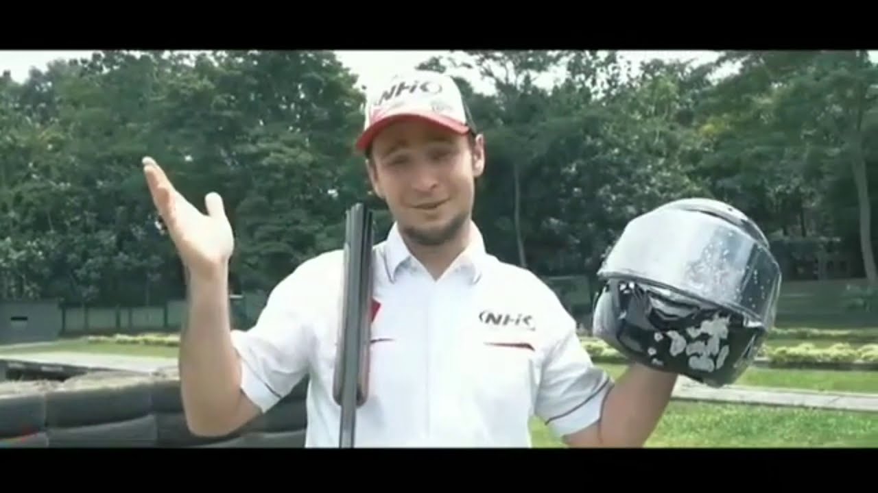 Tes Ketahanan Helm NHK GP R Tech Pakai Shotgun