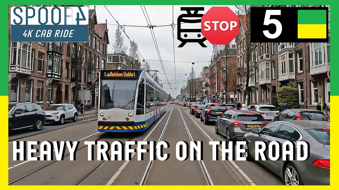 Cabinerit Tram 5 Amsterdam | Amstelveen Stadshart - Zoutkeetsgracht | 4K Tram Driver Cabview