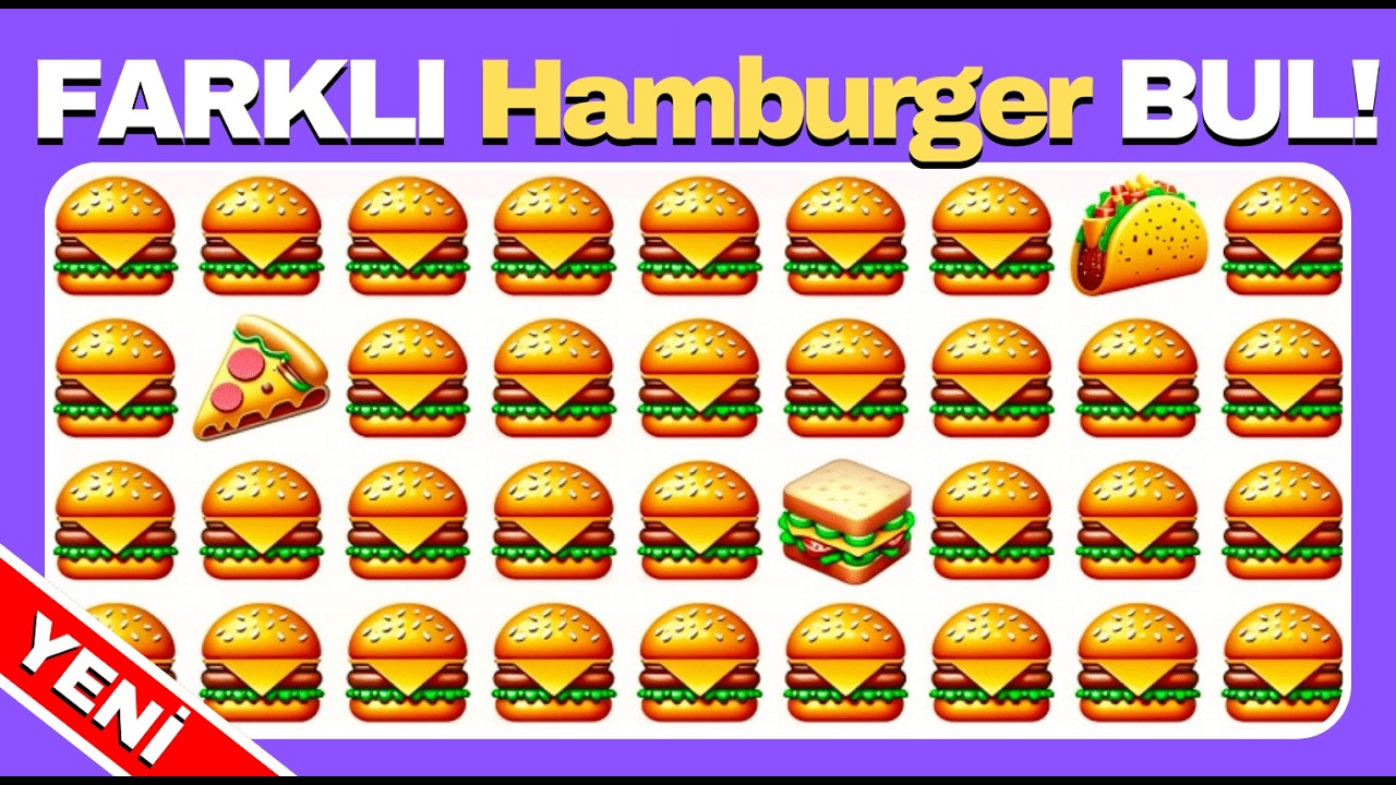 Farklı Olanı Bul! - Abur Cubur Serisi 🍔🍕🍩 Kolay, Orta, Zor🧠60 Seviyeli Emoji Testi
