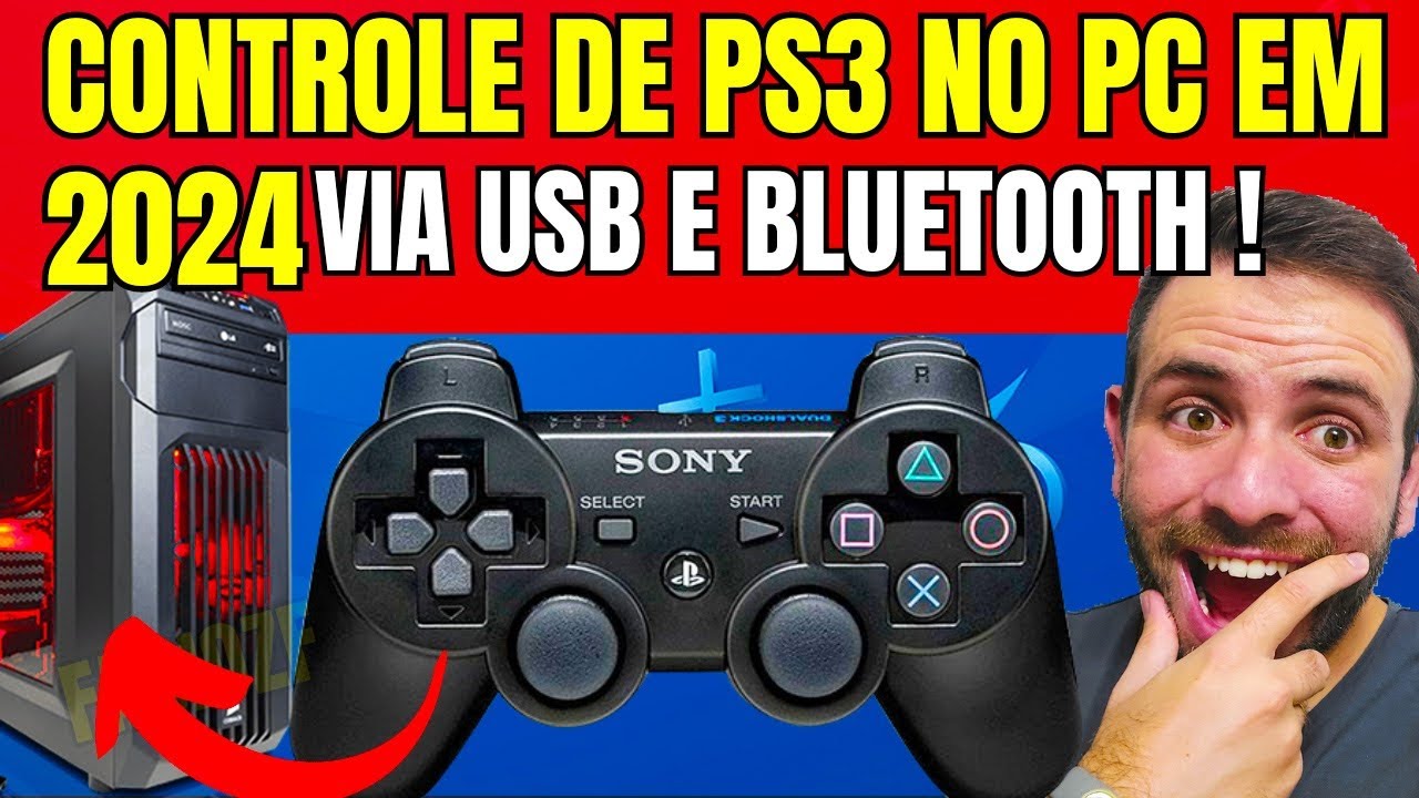 COMO USAR CONTROLE DO PS3 NO PC PELO BLUETOOTH USB | 2024