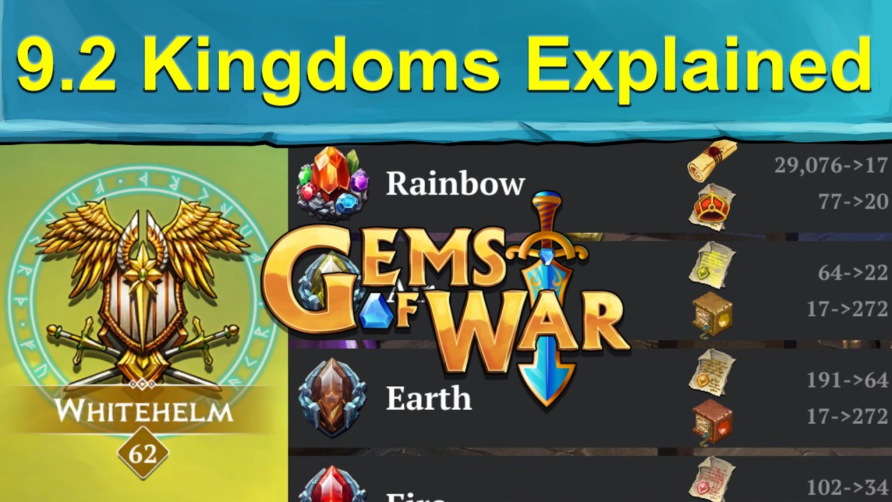 Gems of War: New Kingdom: система улучшений и обновление версии 9.2.