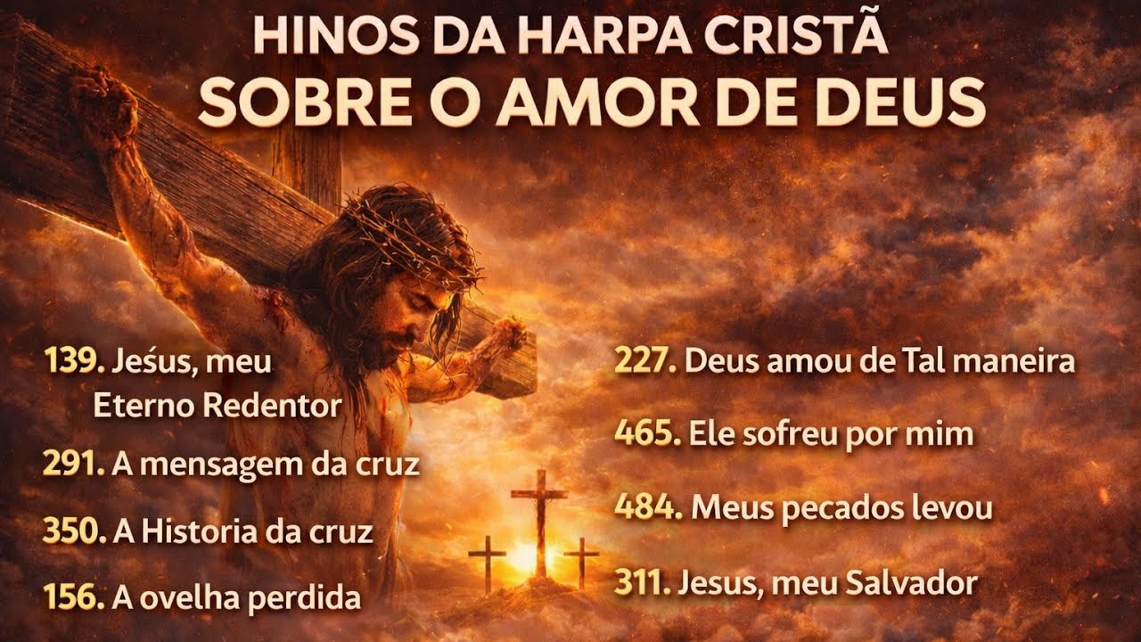 🎼🎵 HINOS DA HARPA CRISTÃ SOBRE O SACRIFÍCIO DE JESUS NA CRUZ E O AMOR DE DEUS🎼🎵