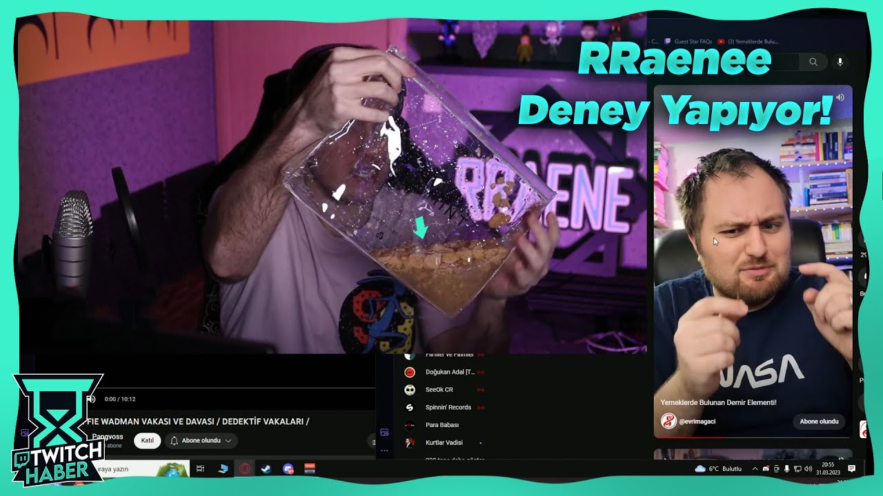 RRaenee - Yayında Deney Yapıyor!! - Yemeklerdeki Demiri Bulmaya Çalışıyor