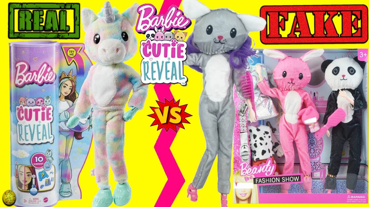 Unboxing weird fake dolls! Fake cutie reveal barbie full unboxing + real vs fake comparison #barbie