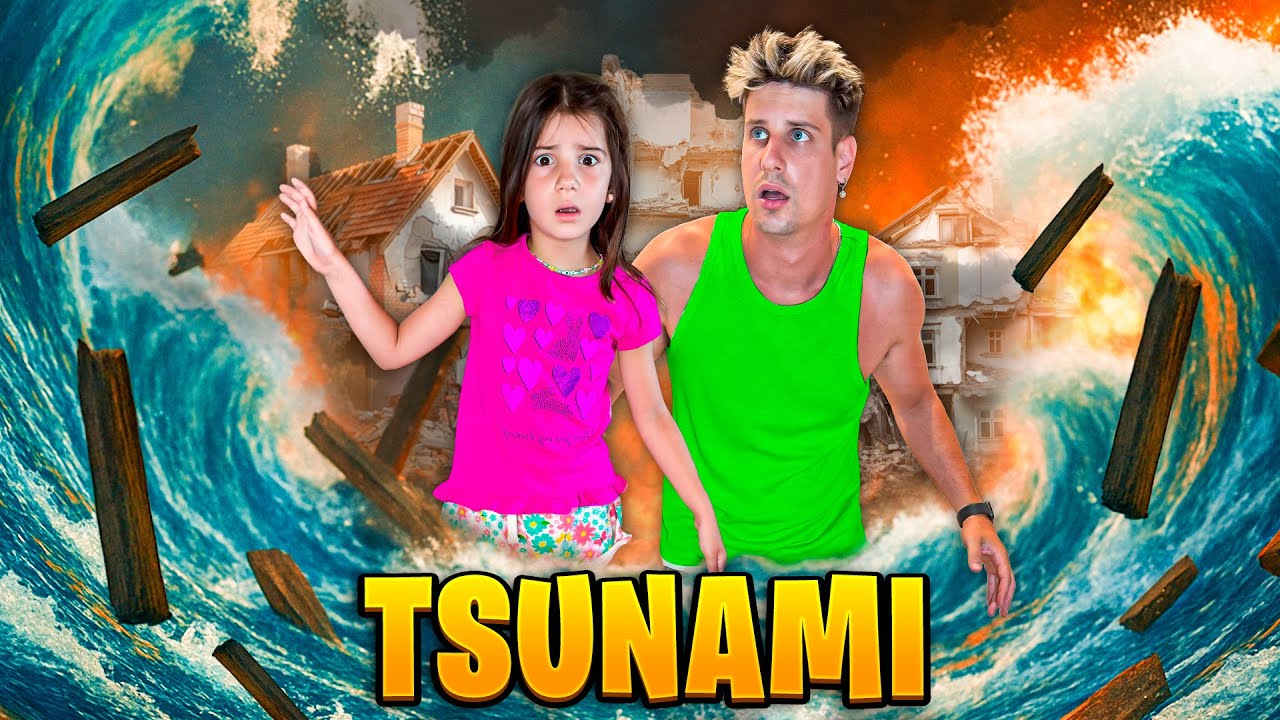 AURORA E PAPÀ MIKE SOPRAVVIVIAMO CON LAURA INTRAPPOLATI NELLA NOSTRA CASA IN MEZZO ALLO TSUNAMI!