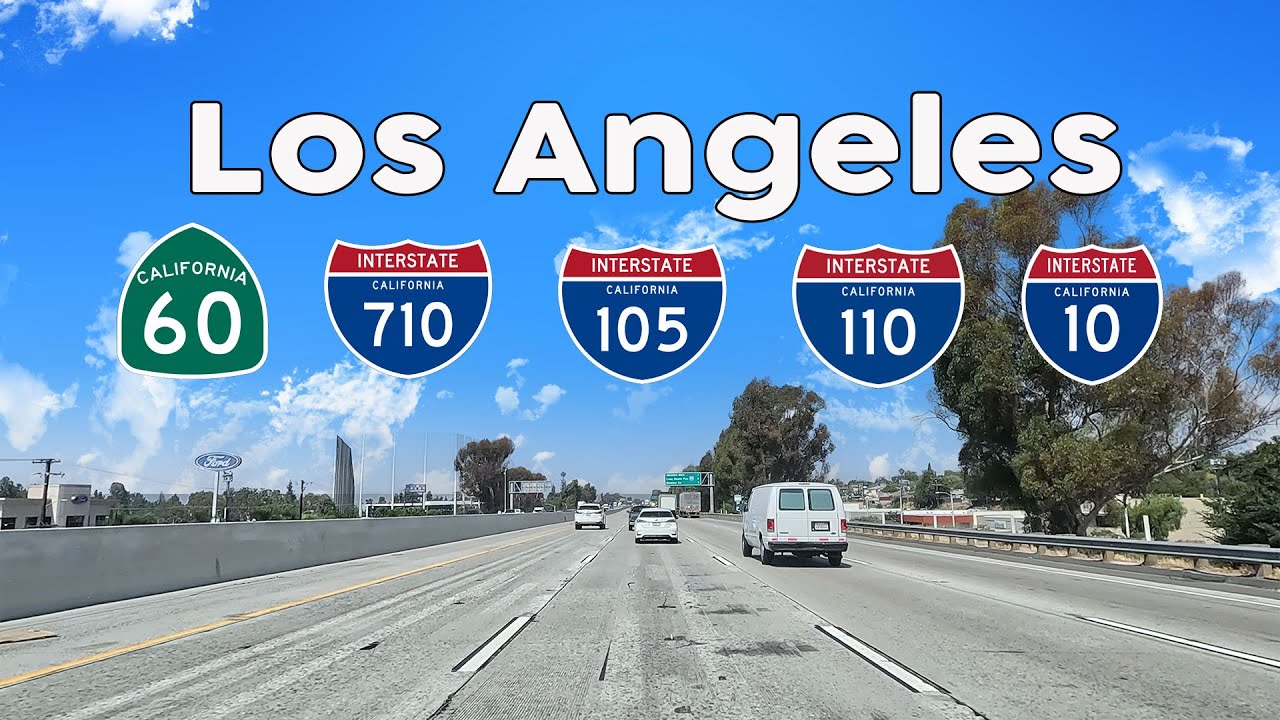 Exploring LA's Freeways: A Drive Along Interstate 710, 105, 110, 10, SR60 | California Driving Tour