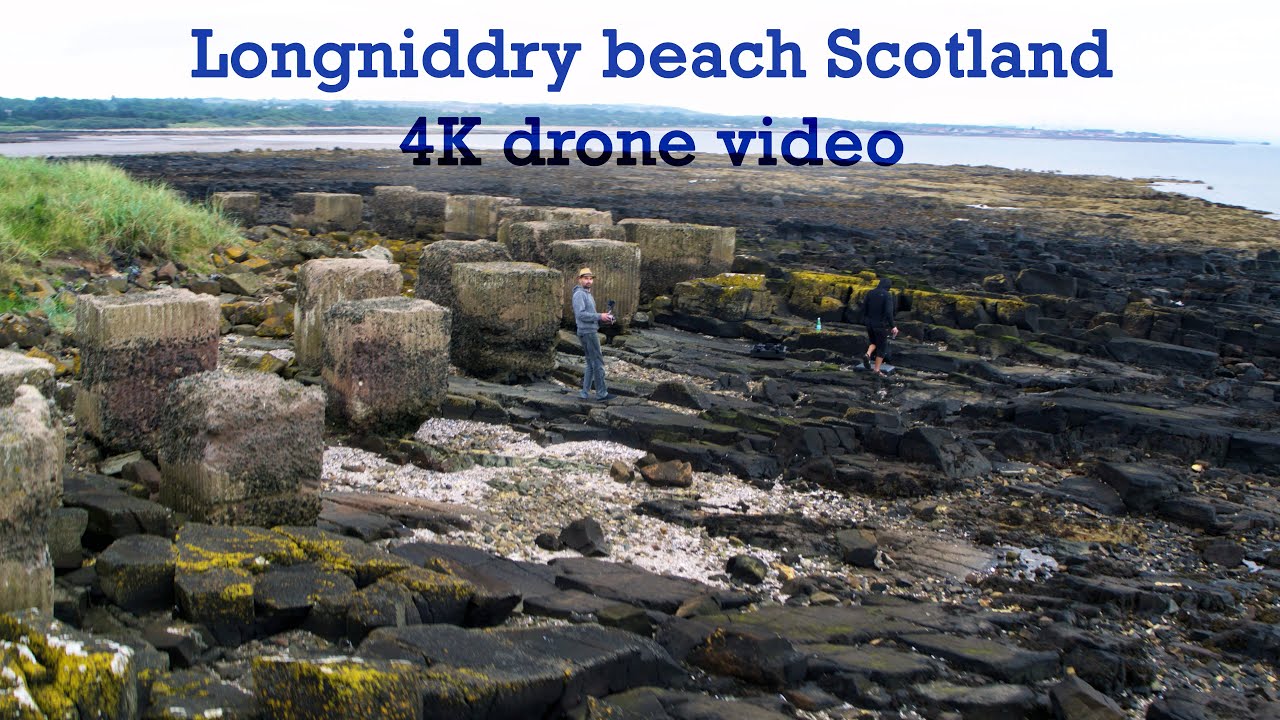 Longniddry beach, Scotland. 4K drone video and Woralks music.
