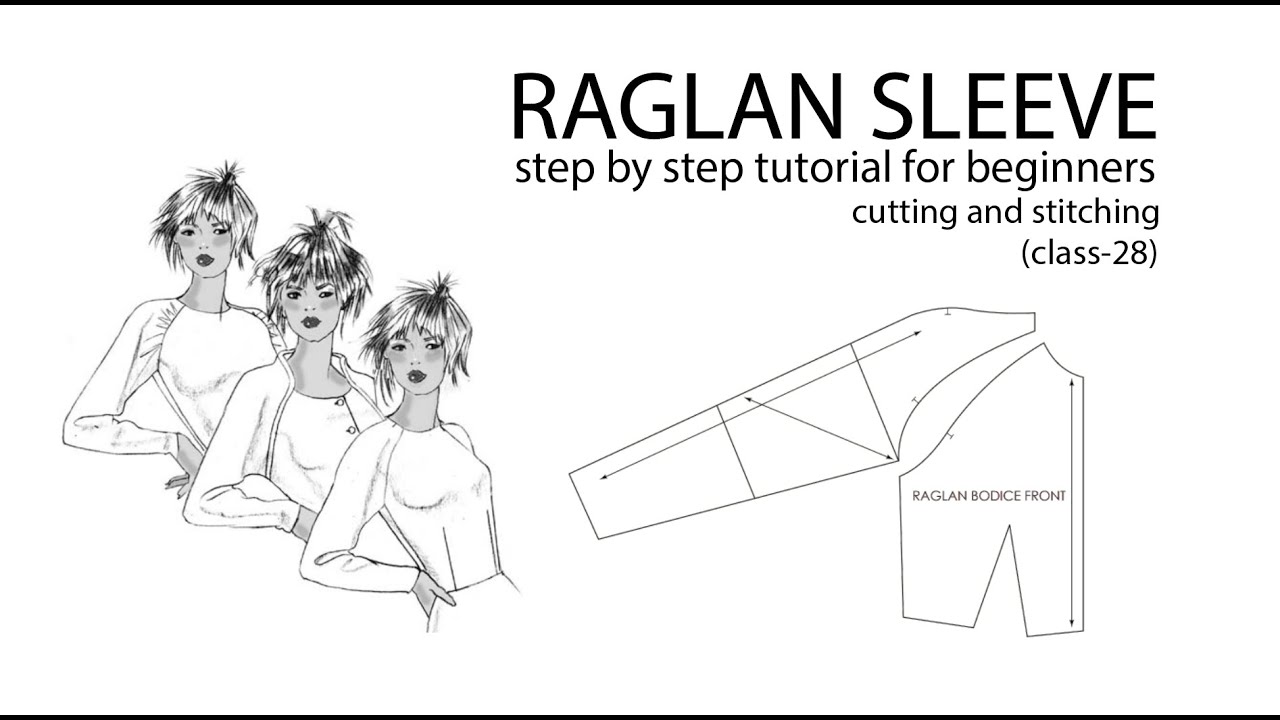 Raglan sleeve cutting and stitching / class-28/ step by step tutorial for beginners