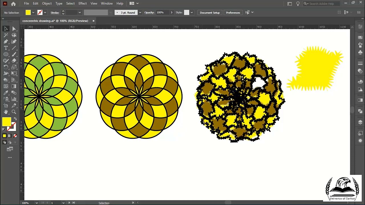 Concentric Drawing Techniques in Illustrator | Adobe Illustrator in Urdu-Hindi