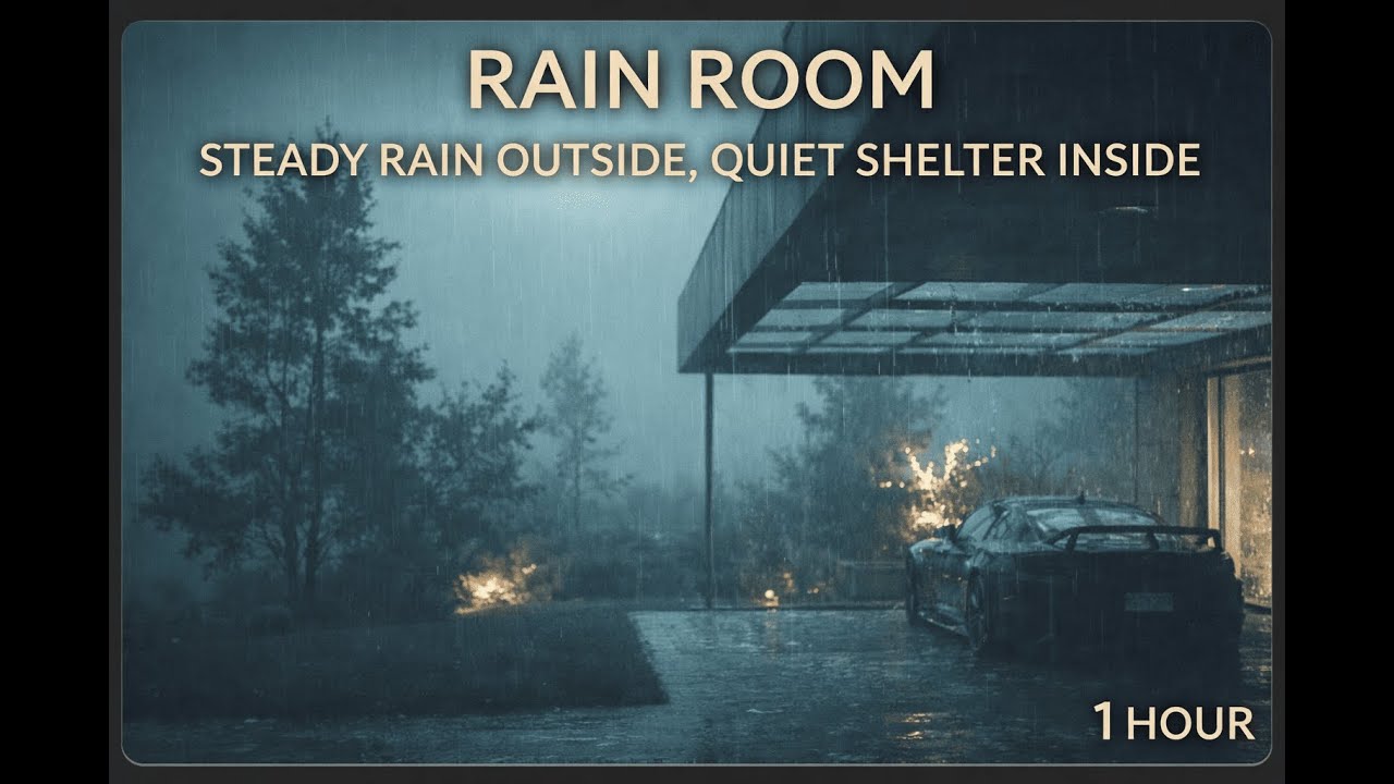 Rain Room — Rain Falling Outside While You Stay Dry (1 Hour)