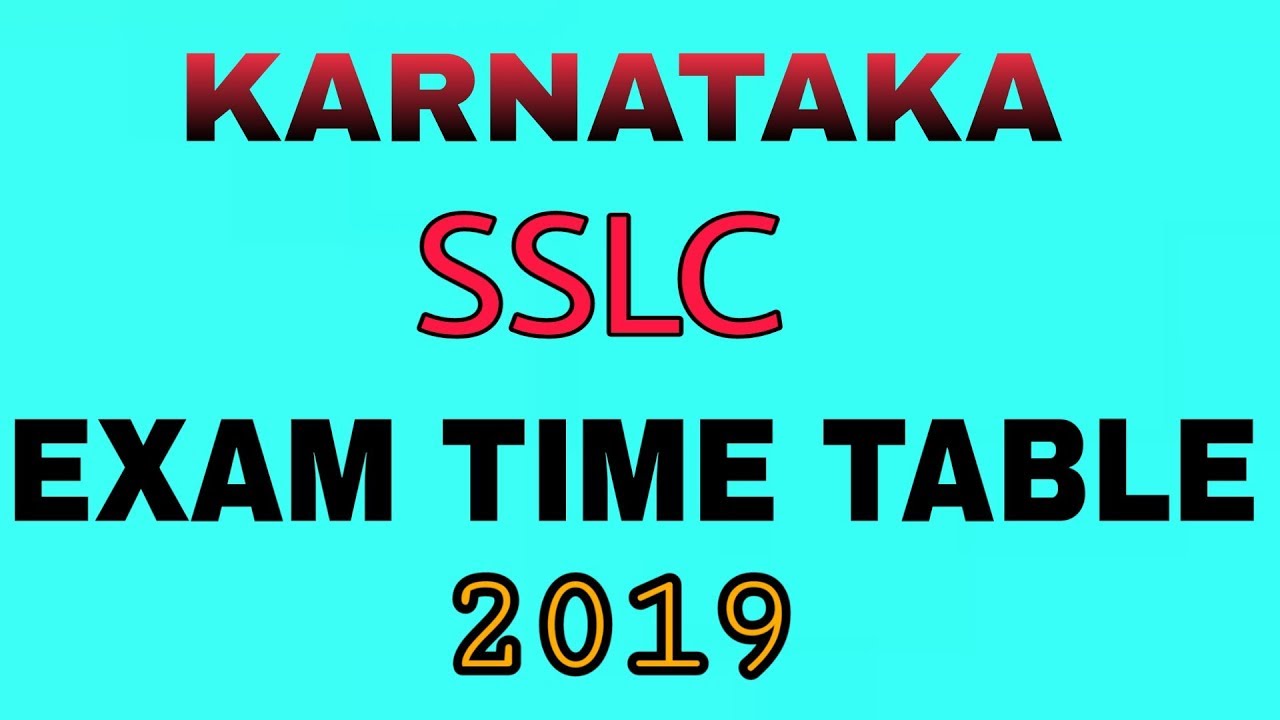SSLC ANNUAL EXAMINATION | FINAL TIME TABLE | 2019 |