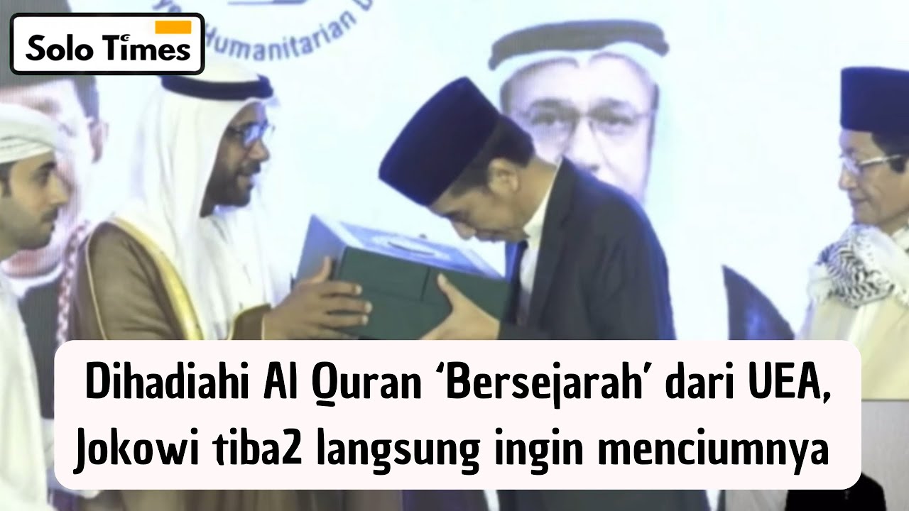 Disaksikan 7 Dubes! Jokowi Terima Al Quran ‘Bersejarah’ UEA, saat Nuzurul Quran di Masjid Zayed Solo