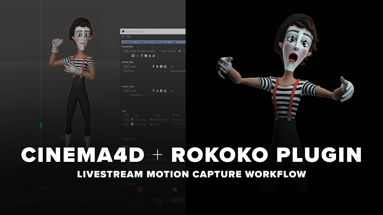 Rokoko Cinema4D Plugin - mocap livestreaming workflow w Smartgloves, Smartsuit Pro, and Face Capture