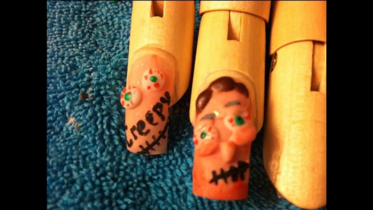 Creepy People Nail Design *Warning (Kind of Creepy Design & Creepy Music) ENJOY!!