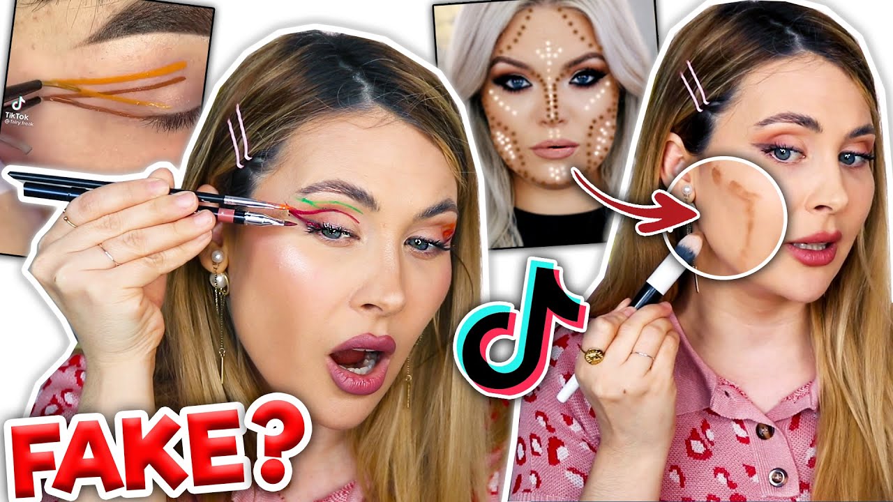 PROBANDO TRUCOS RAROS DE TIK TOK! 😱 MAKEUP HACKS a prueba &iquest;Funcionan?