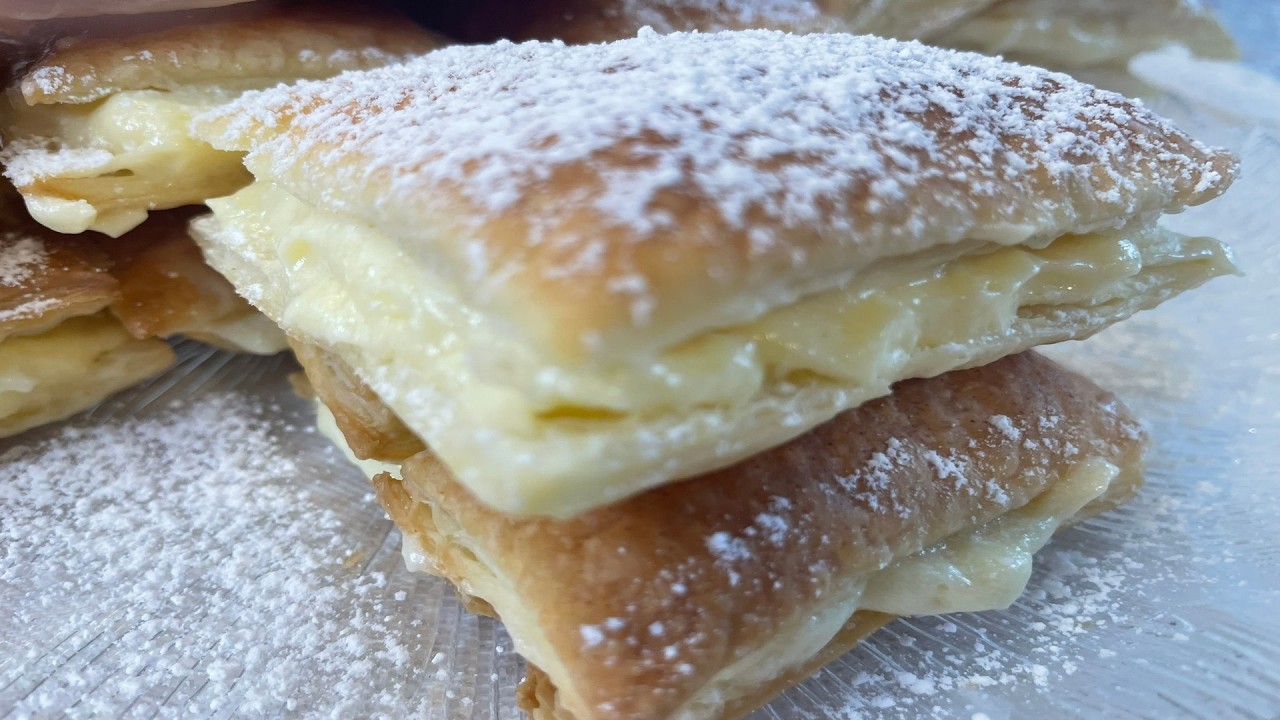 Быстрые мини-наполеоны 🍰 Нежные, хрустящие и очень простые