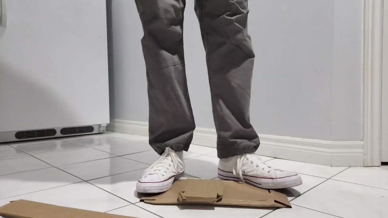 White converse destroying boxes. 