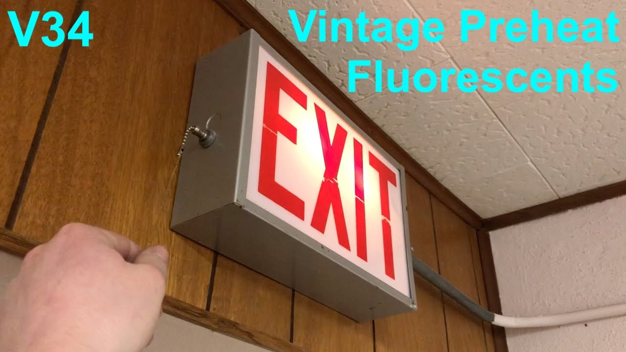 Vintage Preheat Fluorescent Lights - V34