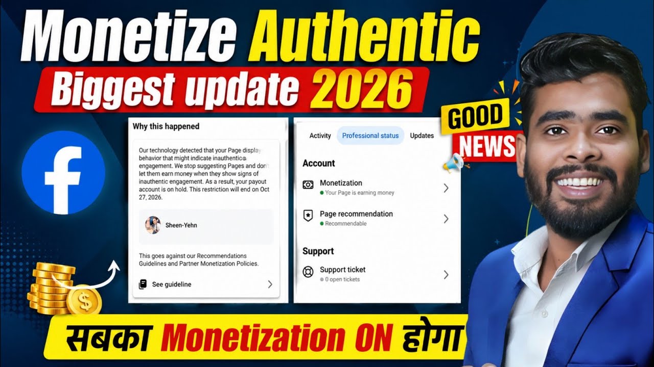Facebook Monetization Update 2026 ; Solve Facebook Monetize Authentic Engagement 