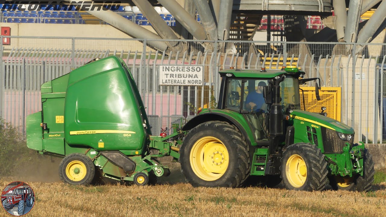 100% JOHN DEERE 🟨🟩 | STRAW BALING 2k23 | NEW JOHN DEERE 6120M my2020 + JOHN DEERE 864 | DI LORENZO