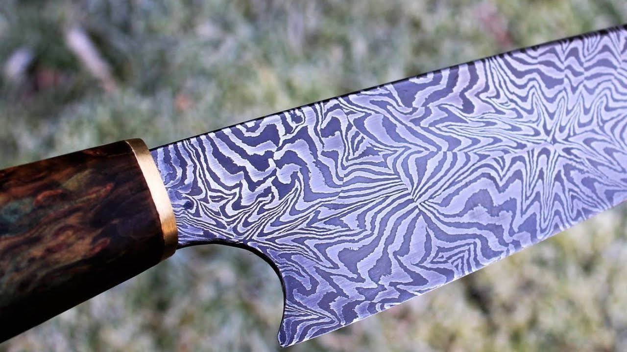 Knife making - Mosaic Damascus Chef Knife ~ Peaceful Forging