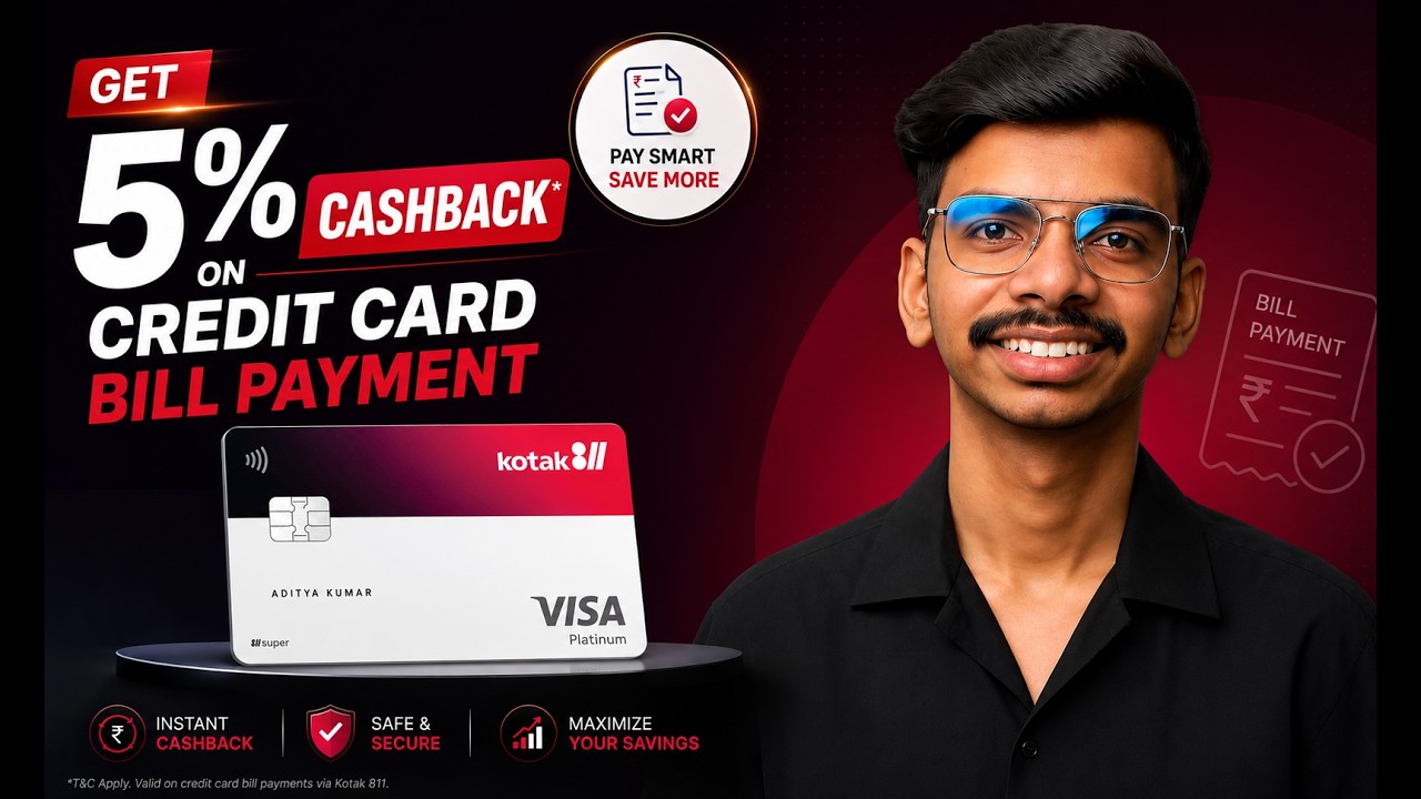 Get 5% Cashback on Credit Card Bill Payment | Kotak 811 Super Debit Card CC Bill Payment