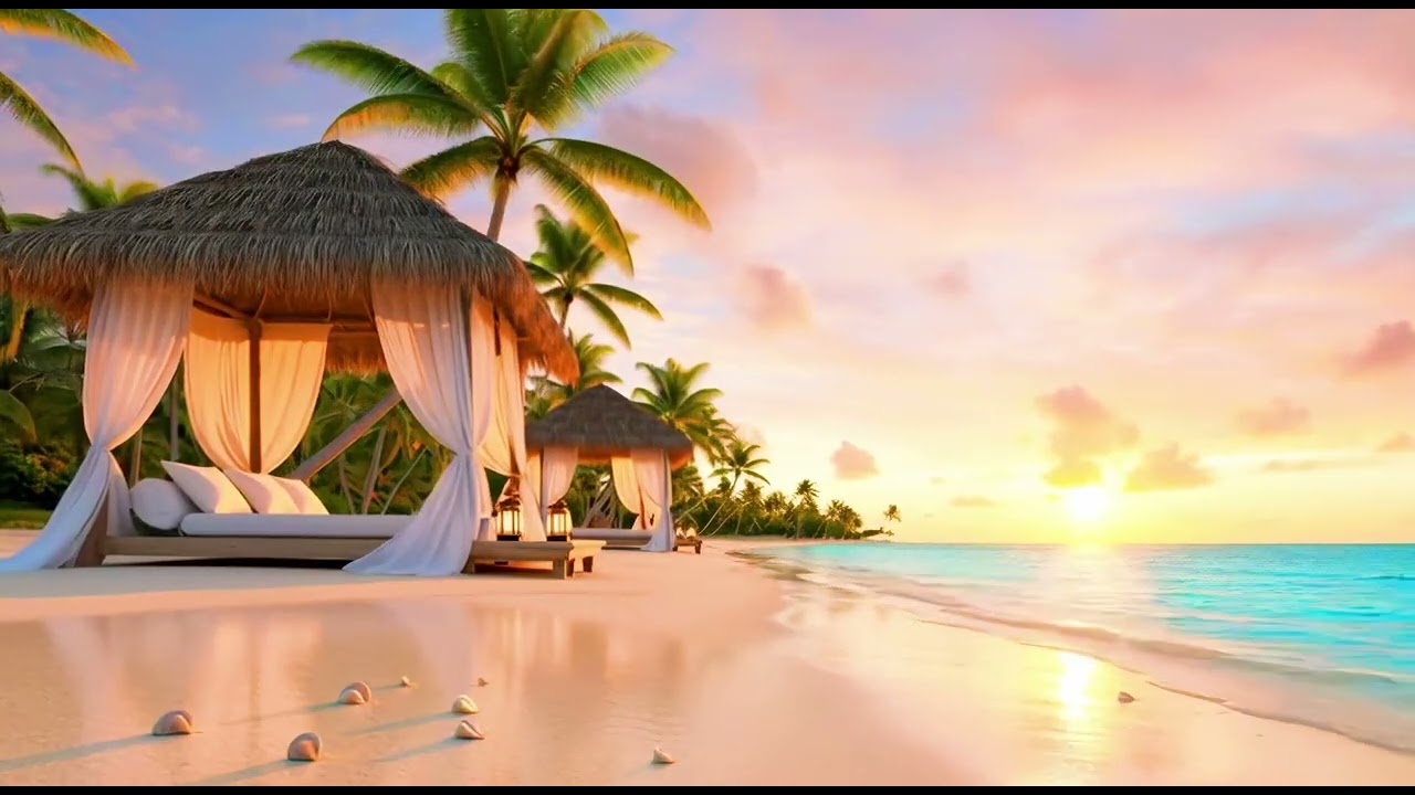 Relaxing Tropical Island Beach 🏖️ 10 Hours of Deep Sleep & Relaxation 