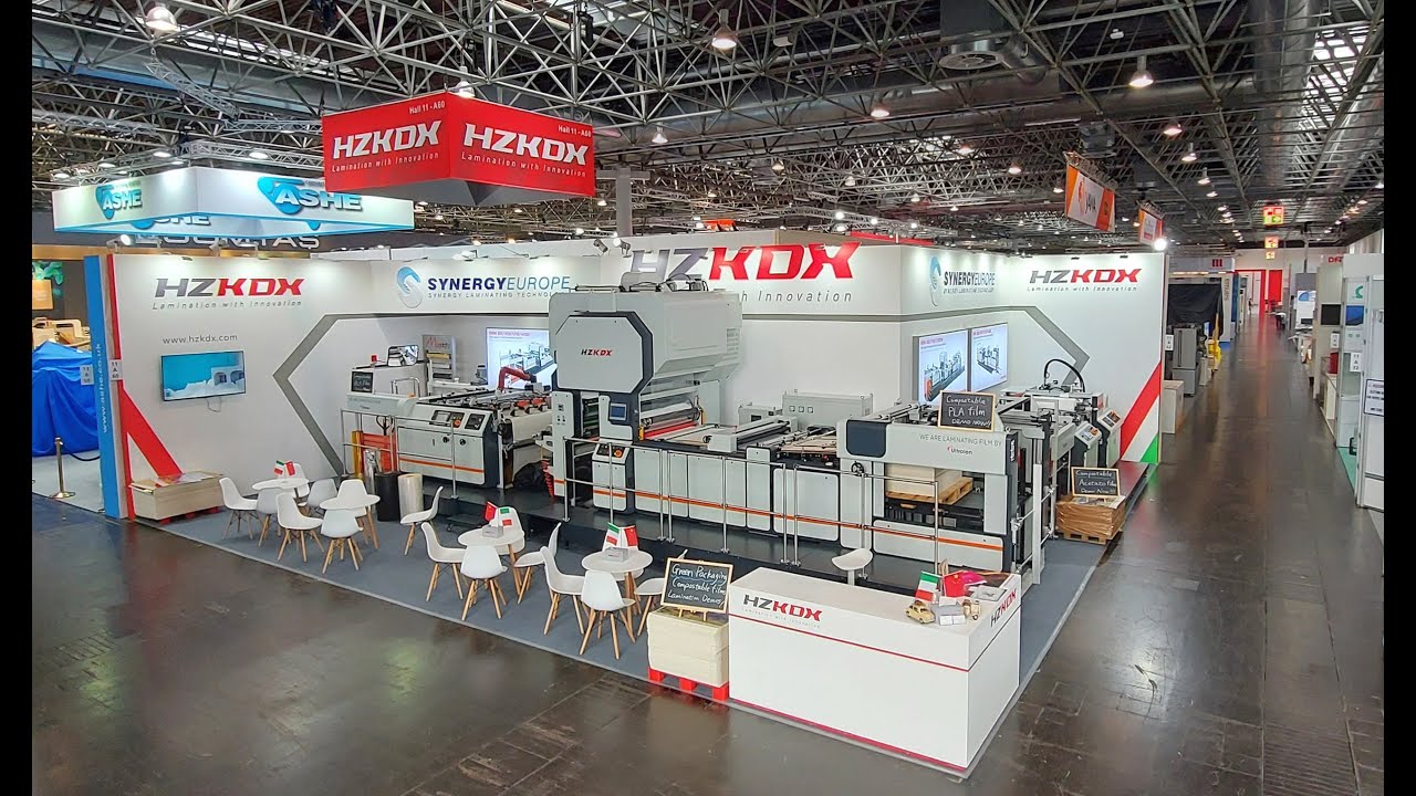 10,000 sheet/hour in DRUPA! Film lamination, plastificatrice Italian hot knife laminator pelliculage