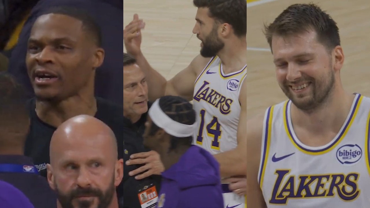 Russell Westbrook has words for Maxi Kleber then Luka laughs as Russ talks trash