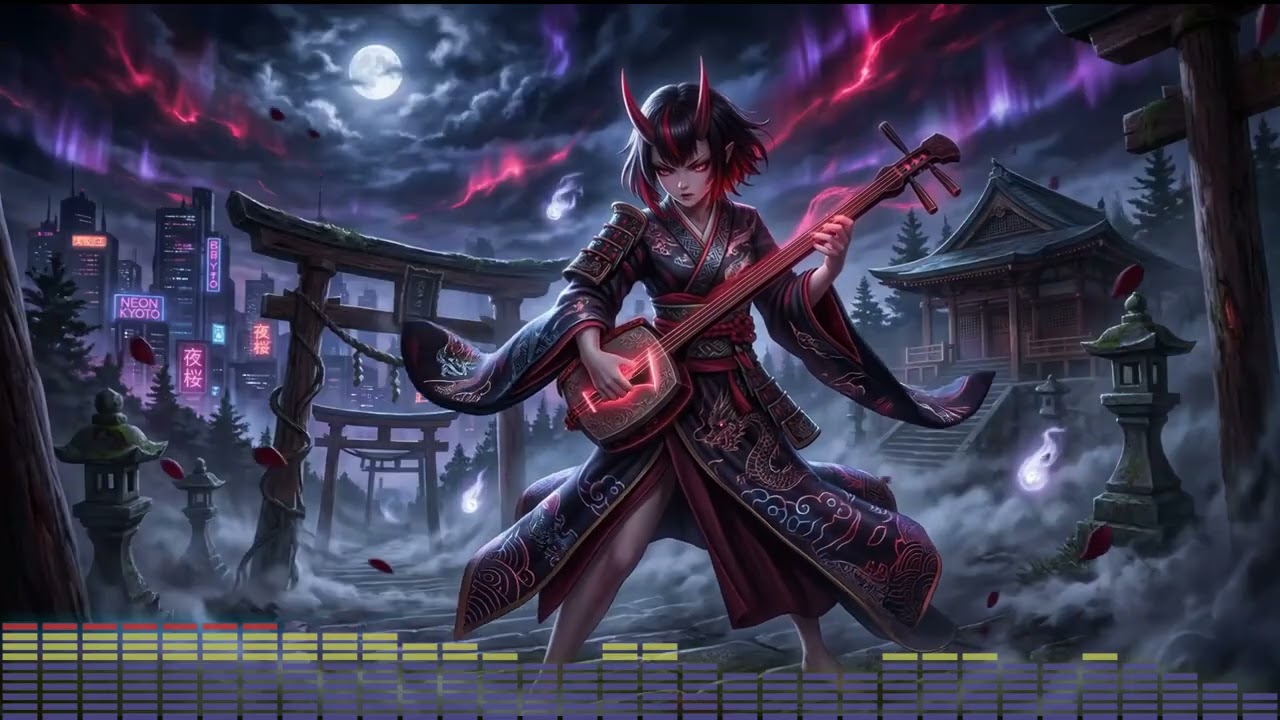 Shamisen Oni Girl - Crimson Kami 👹 Haunting Japanese Electro-Rock & Dark Pop