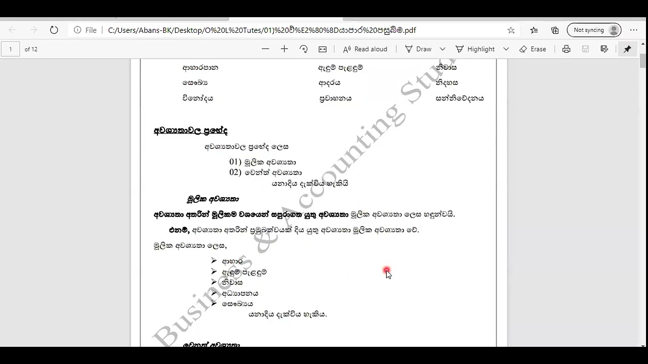01 ව්‍යාපාර පසුබිම Part 1