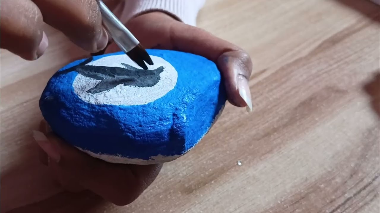 Simple Rock Painting Craft 🐬 | Dolphin Art Idea