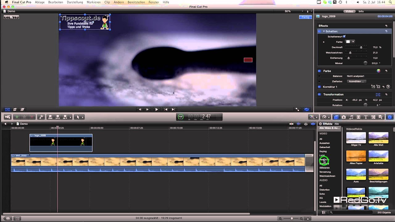 Motion 5: Effekte f&uuml;r Final Cut Pro X gestalten