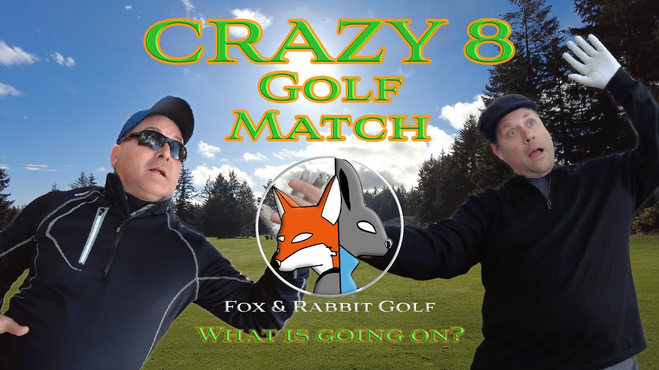 Fun golf challenge. Crazy Golf Match. Fox & Rabbit have lost their minds.