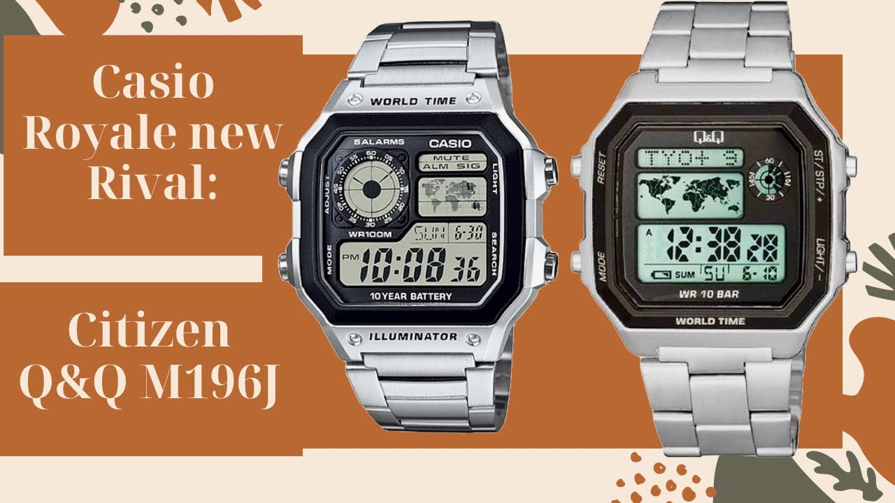 Casio Royale AE-1200WHD vs Citizen Q&Q M196J: World Time Watch Showdown