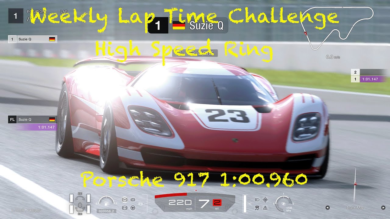 Gran Turismo 7 - New Lap Time Challenge High Speed Ring Porsche 917 Easy Gold 1:00.960 #gt7