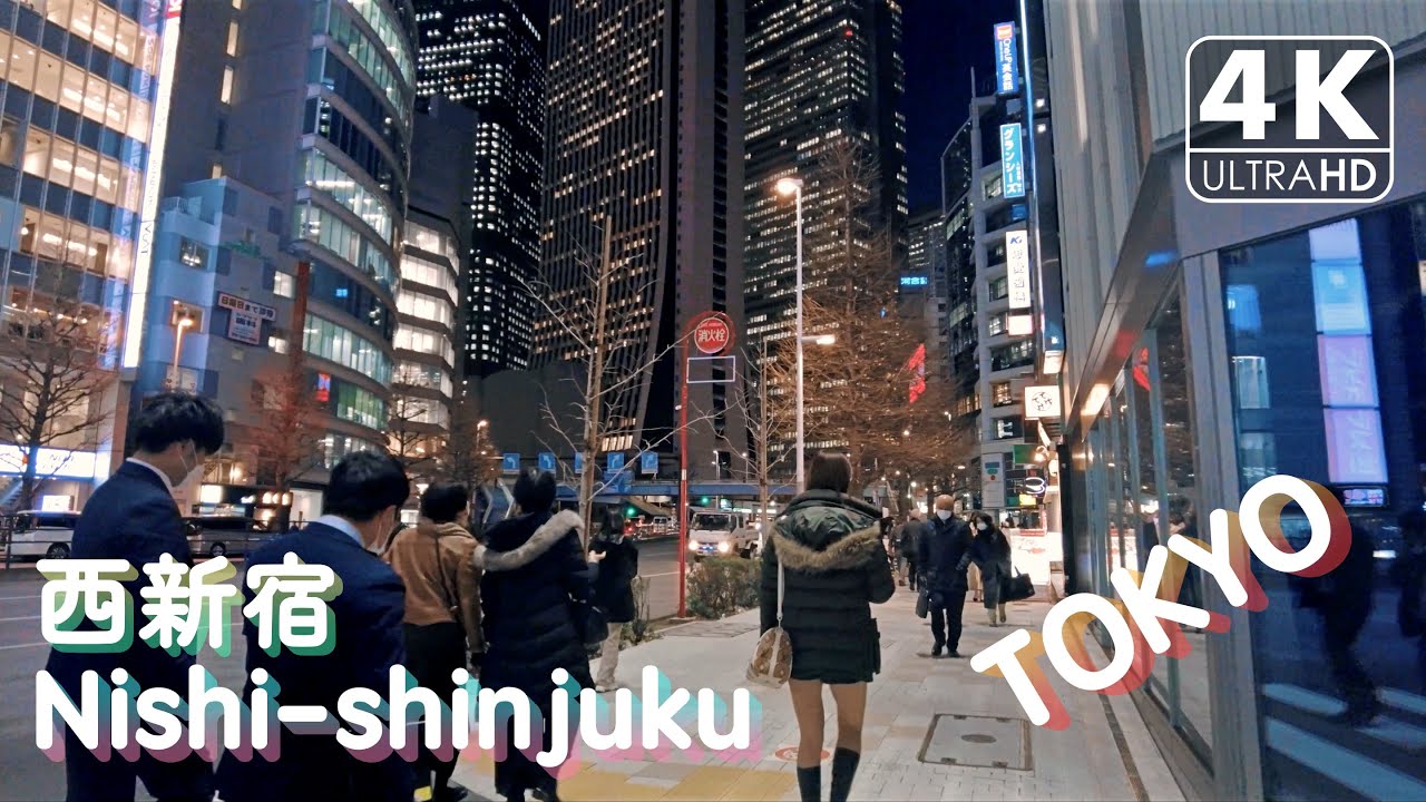 【4K】Nishi-shinjuku at night（Binaural Tokyo Sounds）