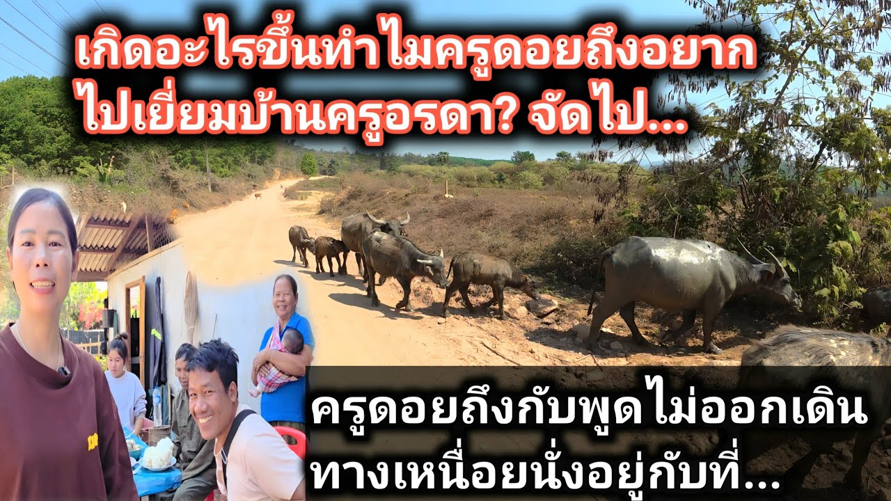 ครั้งแรกในชีวิตที่ครูสาวลาวพาเพื่อนครูมาเยี่ยมบ้านพ่อแม่ที่ชนบท... #พ่อแม่ตอนรับด่วยอาหารพื้นบ้าน...