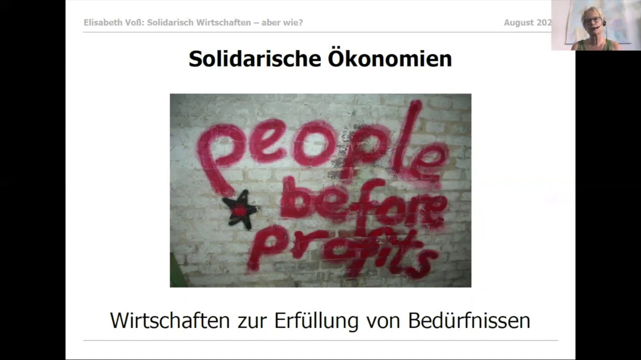 Elisabeth Vo&szlig;: Solidarisch wirtschaften - aber wie?