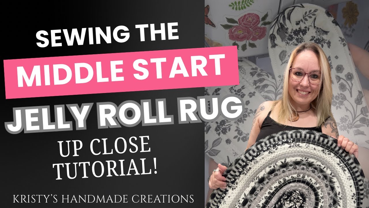 Sewing the middle of a Jelly Roll a fabric rug 
