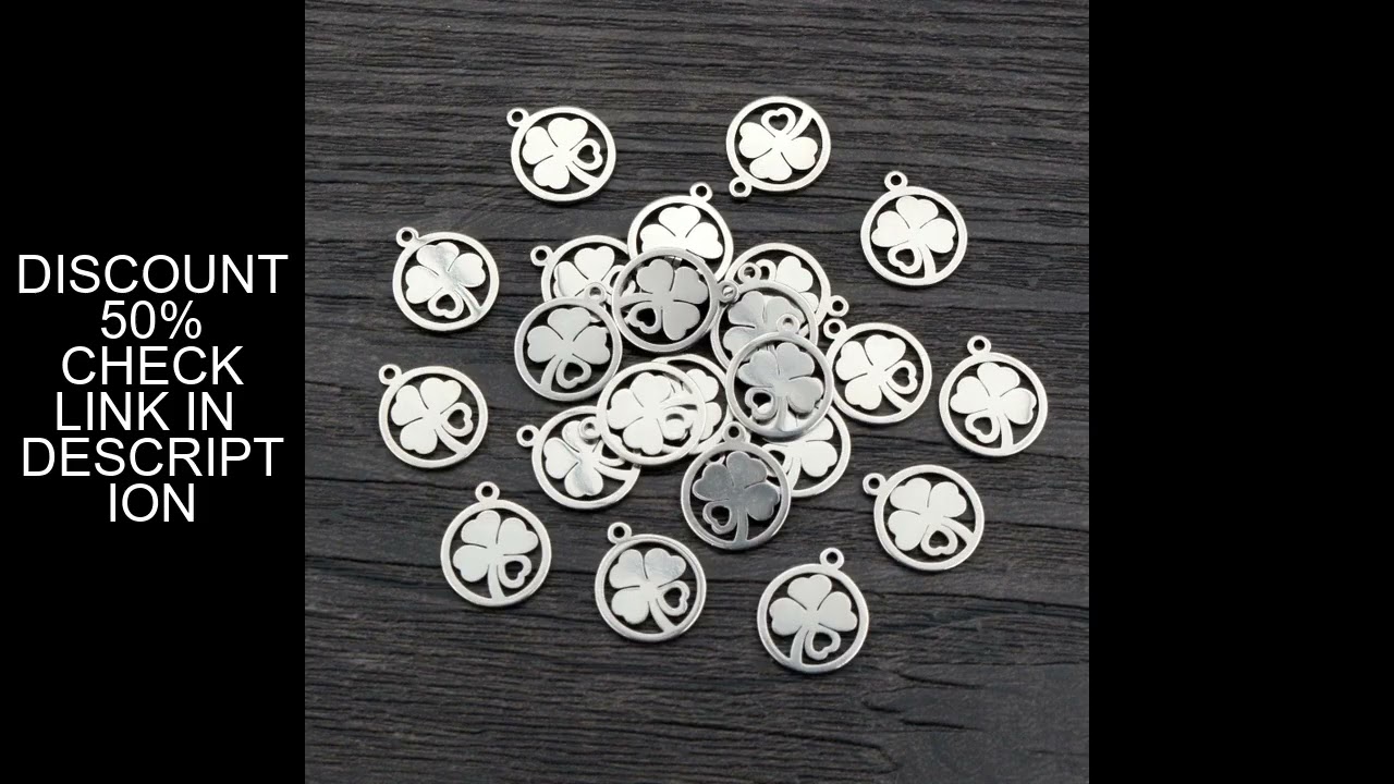 30pcs 12x10mm Clover No Fade Charms 316 Stainless Steel Charms handmade Craft pendant Jewelry Making