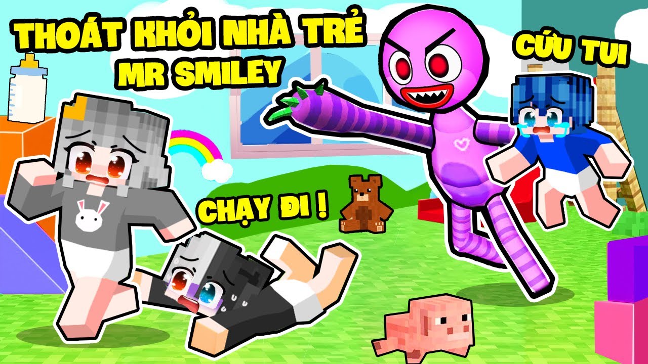 SAMMY THỬ THÁCH 24H THOÁT KHỎI NHÀ TRẺ KINH DỊ CỦA MR SMILEY TRONG MINECRAFT