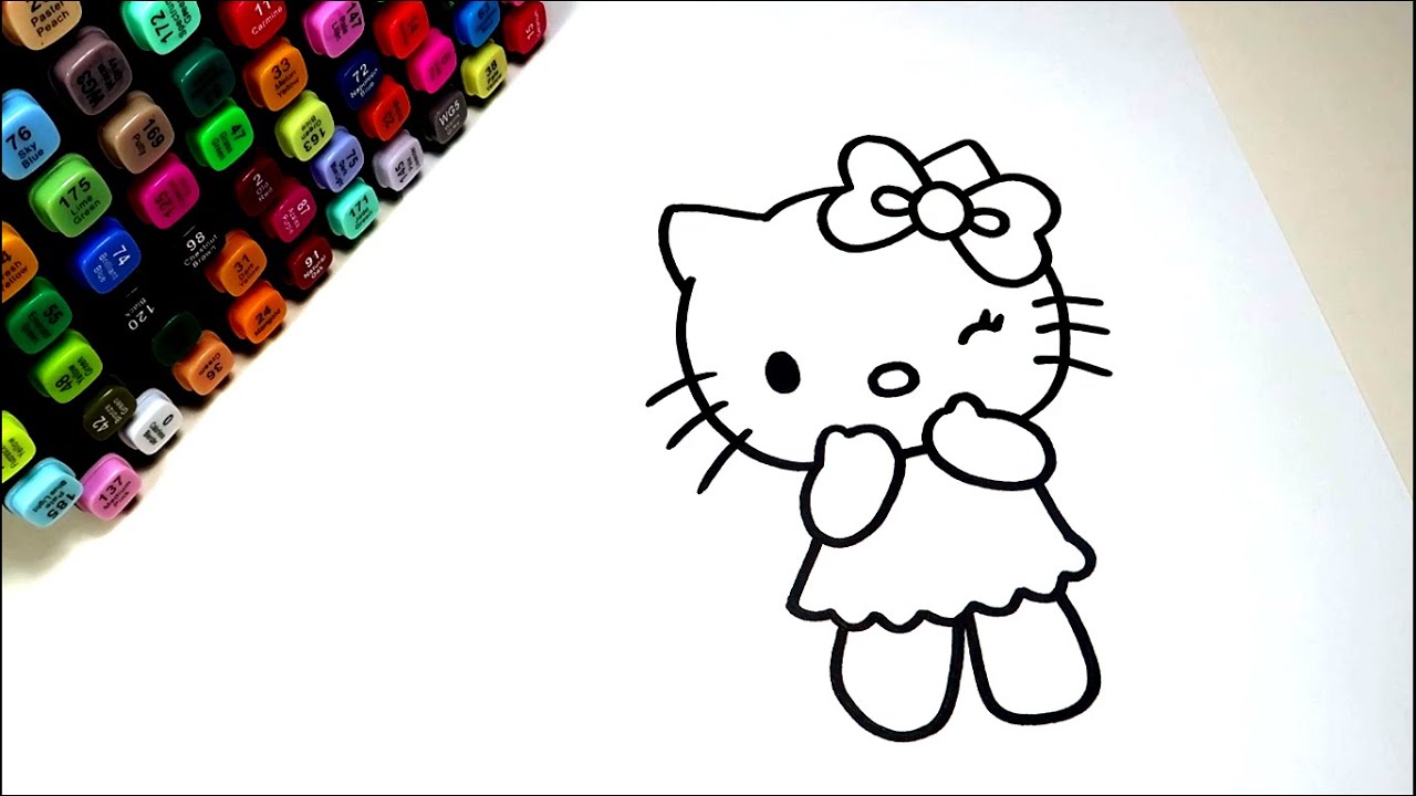 Cute Coloring Hello Kitty / Satisfying Art / Asmr Relaxing Video