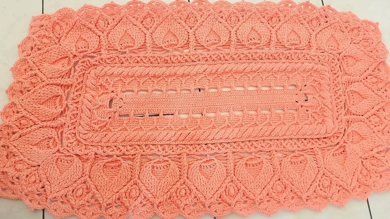 Tapete russo retangular em crochê 15