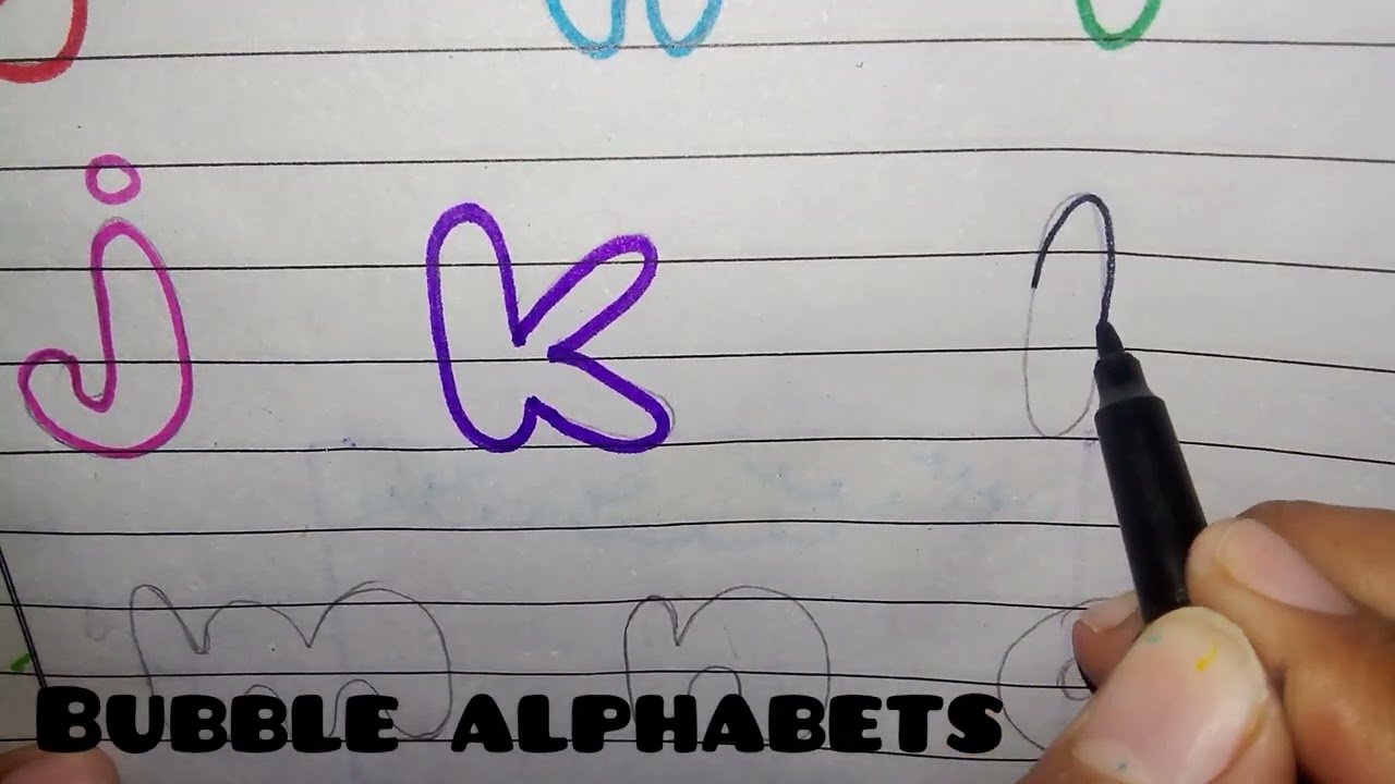 How to write bubble alphabets||Tutorial 