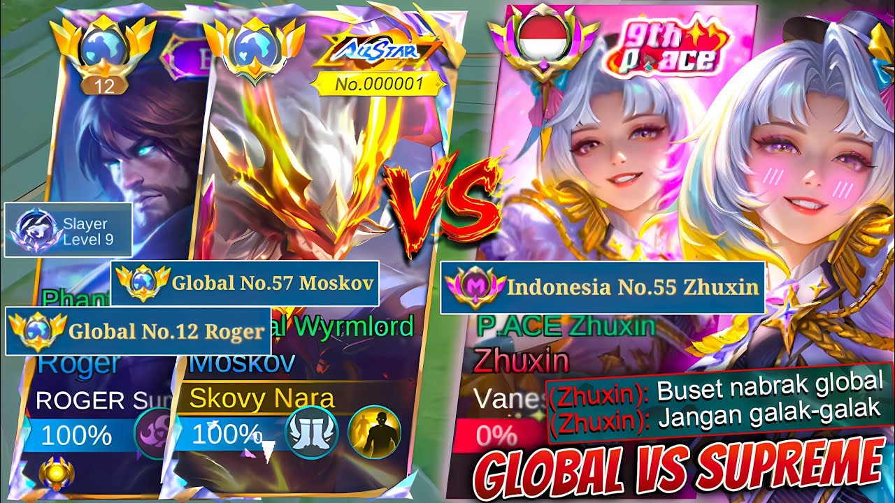 PERTARUNGAN ANTARA TOP GLOBAL VS TOP SUPREME HERO! MATCH KERAS DAN AGRESIF! MENEGANGKAN PARAH ~ MLBB